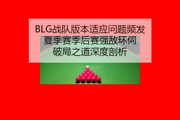 BLG战队版本适应问题频发 夏季赛季后赛强敌环伺 破局之道深度剖析